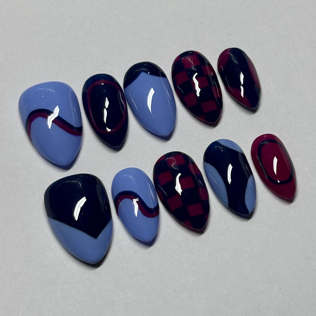 Blue and pink
